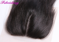 Уньпросессед 3 части 4 4 узлами прямых волос закрытия шнурка перуанскими отбеленными пачками